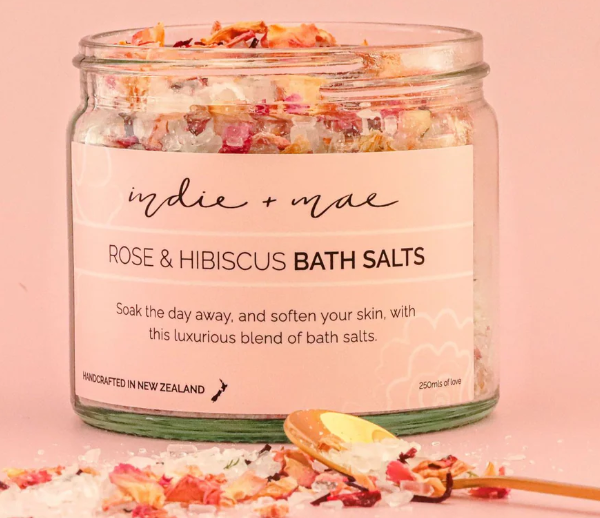 Indie + Mae Rose & Hibiscus Bath Salts 250ml